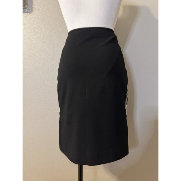 Diane Von Furstenberg Animal Print Skirt Black Cream Gray Smooth Fit Cotton Mix - Picture 6 of 15